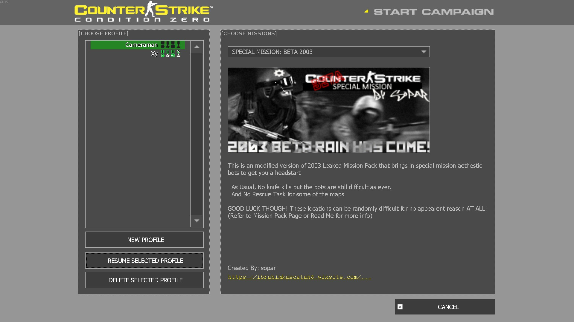 SPECIAL MISSION: BETA 2003 for cscz screenshot