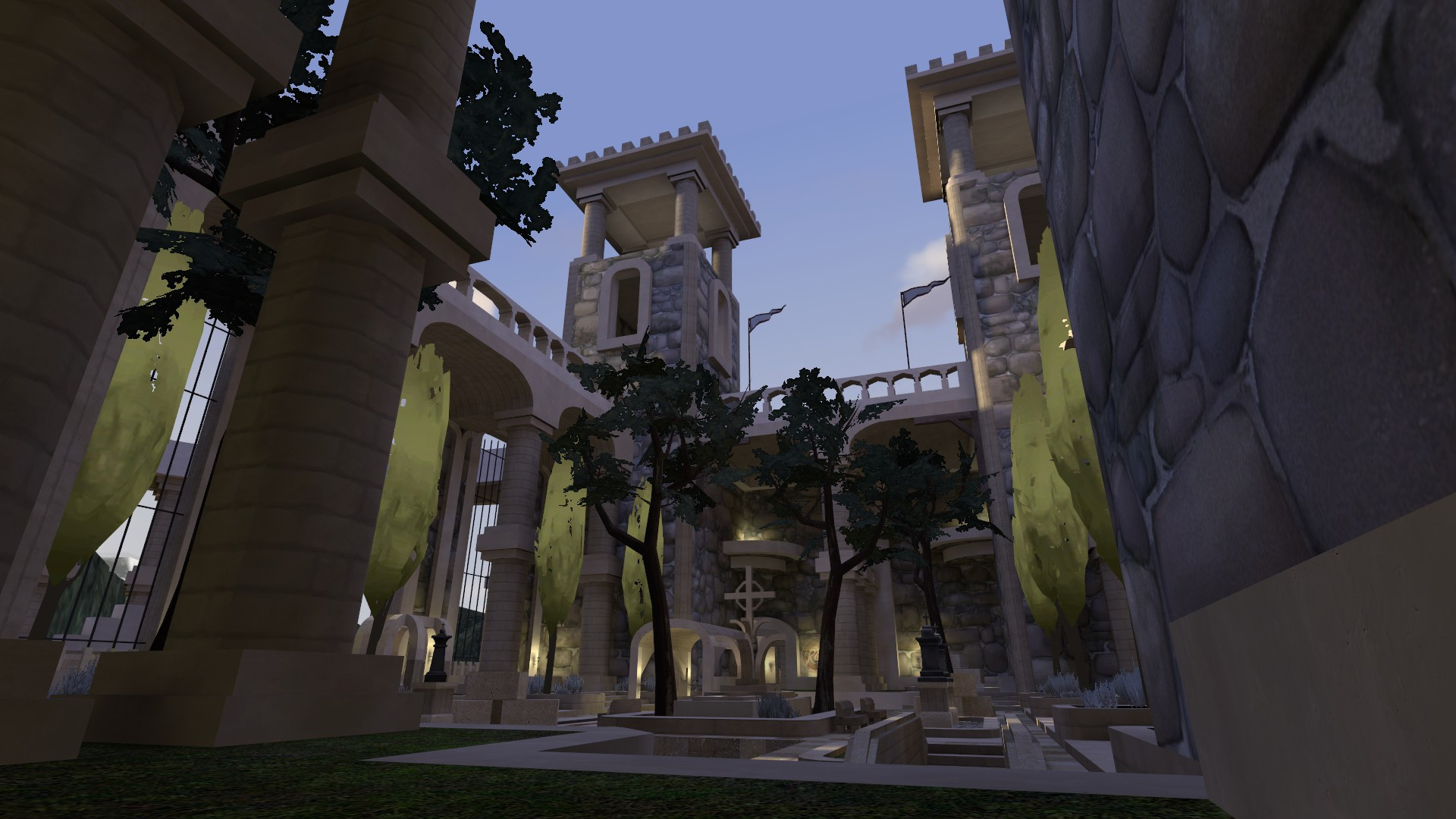 Cobblestone Courtyard for tf2 screenshot